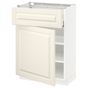 METOD / MAXIMERA Base cabinet with drawer/door, white/Bodbyn off-white, 60x37 cm