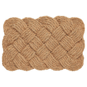 STAVREBY Door mat, indoor, handmade, braided natural, 40x60 cm