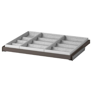 KOMPLEMENT Pull-out tray with insert, dark grey/light grey, 75x58 cm