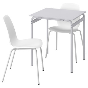 GRÅSALA / LIDÅS Table and 2 chairs, grey/white white, 67 cm