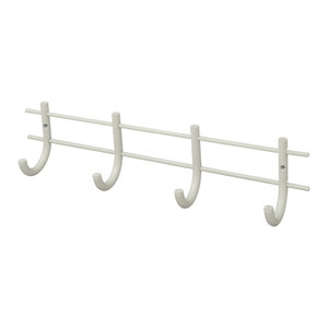 Rack with 4 Hooks, white