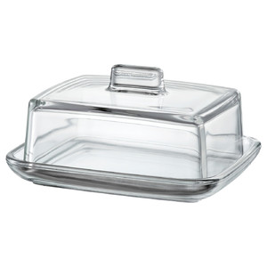 VITROCKA Butter dish, colourless glass