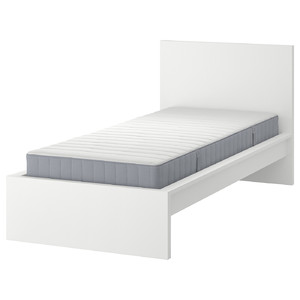 MALM Bed frame with mattress, white/Valevåg firm, 120x200 cm