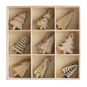 Christmas Decorative Accessories 45pcs, wood