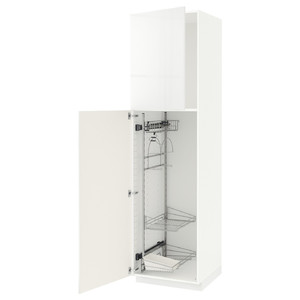 METOD High cabinet with cleaning interior, white/Ringhult white, 60x60x220 cm