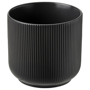 GRADVIS Plant pot, indoor/outdoor black, 12 cm
