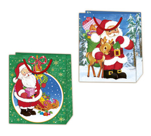 Christmas Gift Bag 190x230 Santa, 10pcs, assorted