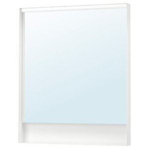 FAXÄLVEN Mirror with built-in lighting, 80x95 cm