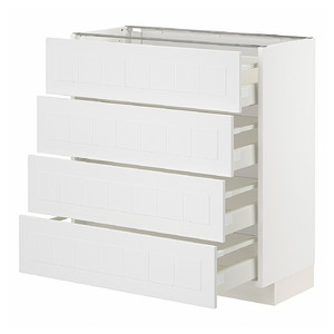METOD / MAXIMERA Base cab 4 frnts/4 drawers, white/Stensund white, 80x37 cm