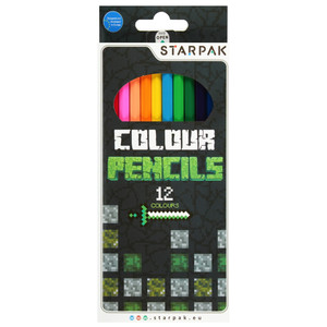 Starpak Colour Pencils 12 Colours Pixel Game