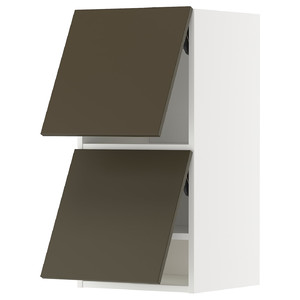 METOD Wall cabinet horizontal w 2 doors, white/Havstorp brown-beige, 40x80 cm