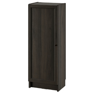 BILLY / OXBERG Bookcase with door, dark brown oak effect, 40x30x106 cm