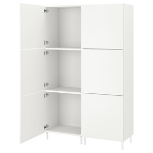 PLATSA Wardrobe w 6 doors, white/Fonnes white, 120x42x191 cm