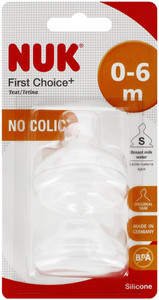 NUK First Choice Teat No Colic 0-6m Size S