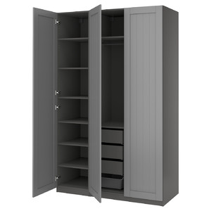 PAX / GULLABERG Wardrobe combination, dark grey/grey, 150x60x236 cm