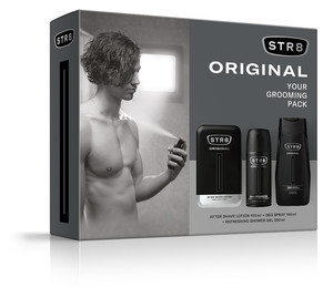 STR8 Gift Set for Men Original - After Shave Lotion, Deo Spray & Shower Gel