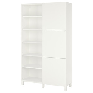 BESTÅ Storage combination with doors, white, Lappviken/Stubbarp white, 120x42x202 cm