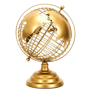 Decorative Metal Globe 28cm, gold