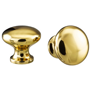 ENERYDA Knob, brass-colour, 27 mm, 2 pack