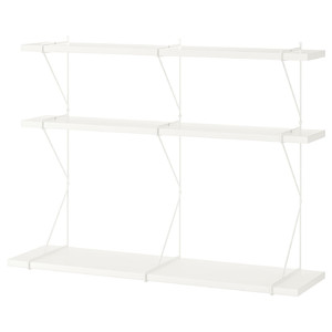 BERGSHULT / PERSHULT Wall shelf combination, white/white, 120x30x91 cm