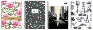 Spiral Notebook A5 100 Sheets Ruled 5-pack, assorted designs