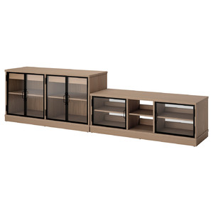 LANESUND TV storage combination, grey-brown, 322x47x81 cm