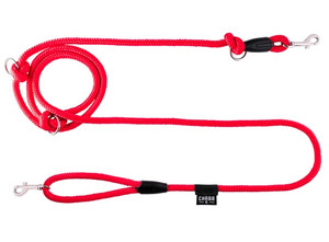 CHABA Adjustable Dog Leash 10mm x 138/260cm, red