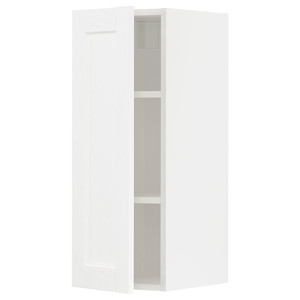 METOD Wall cabinet with shelves, white Enköping/white wood effect, 30x80 cm