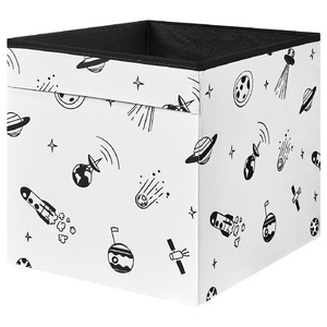 AFTONSPARV Box, space black/white, 33x38x33 cm