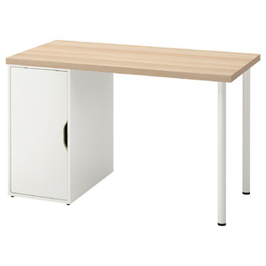 LAGKAPTEN / ALEX Desk, white stained/oak effect white, 120x60 cm