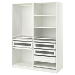 PAX Wardrobe combination, white, 150x58x201 cm