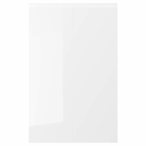 VOXTORP 2-p door f corner base cabinet set, left-hand/high-gloss white, 25x80 cm