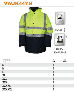 High Visibility Safety Jacket 5in1 Size XL, yellow-dark blue