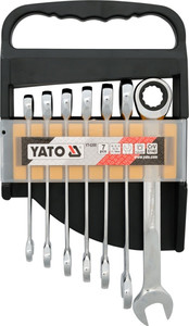 Yato Combination Ratchet Spanner Set 7pcs 10-19mm