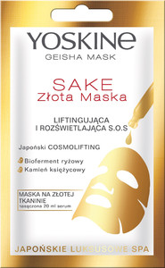 Yoskine Geisha Mask Sake Golden Sheet Mask Lifting & Illuminating S.O.S. 20ml