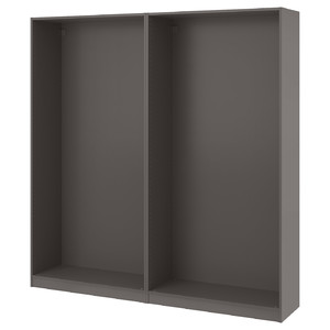 PAX 2 wardrobe frames, dark grey, 200x35x201 cm