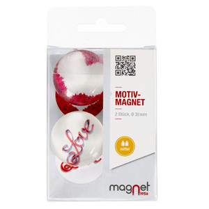 Glass Motiv Magnet 3.5cm 2pcs Heart/Love