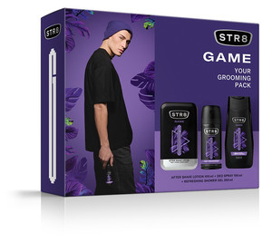 STR8 Gift Set for Men Game - After Shave Lotion, Deo Spray & Shower Gel