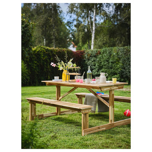 LERHOLMEN Picnic table, acacia outdoor