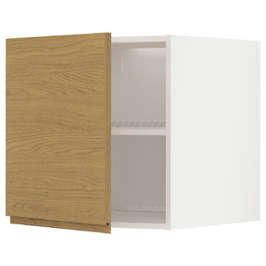 METOD Top cabinet for fridge/freezer, white/Voxtorp oak effect, 60x60 cm