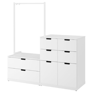 NORDLI Chest of 8 drawers, white, 160x169 cm