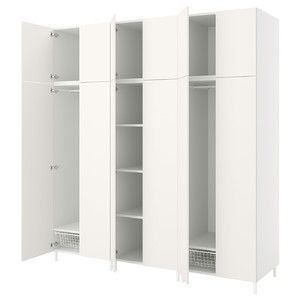 PLATSA Wardrobe with 12 doors, white/Fonnes white, 240x57x251 cm