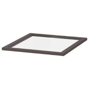 KOMPLEMENT Glass shelf, dark grey, 50x58 cm