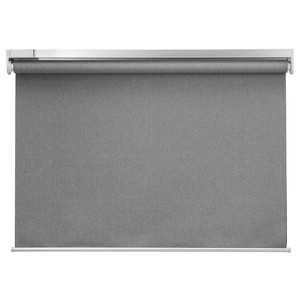 FYRTUR Block-out roller blind, wireless, battery-operated grey, 140x195 cm