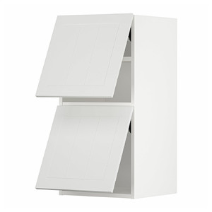 METOD Wall cab horizo 2 doors w push-open, white/Stensund white, 40x80 cm