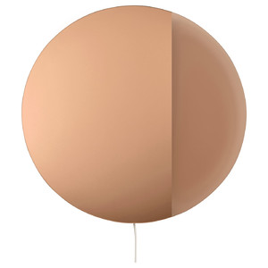 VARMBLIXT LED wall/mirror lamp, dimmable/bronze-colour round
