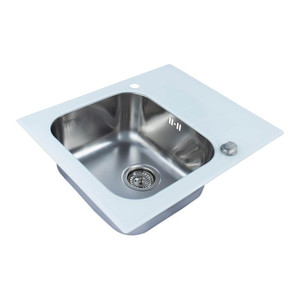 Genesis Kitchen Sink 1-bowl Vitro, white
