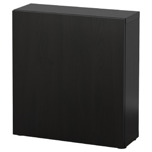 BESTÅ Shelf unit with door, Lappviken black-brown, 60x20x64 cm