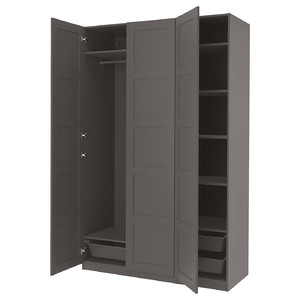 PAX / BERGSBO Wardrobe combination, dark grey, 150x60x236 cm