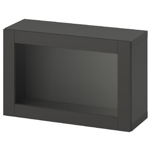 BESTÅ Shelf unit with door, dark grey/Sindvik dark grey, 60x22x38 cm